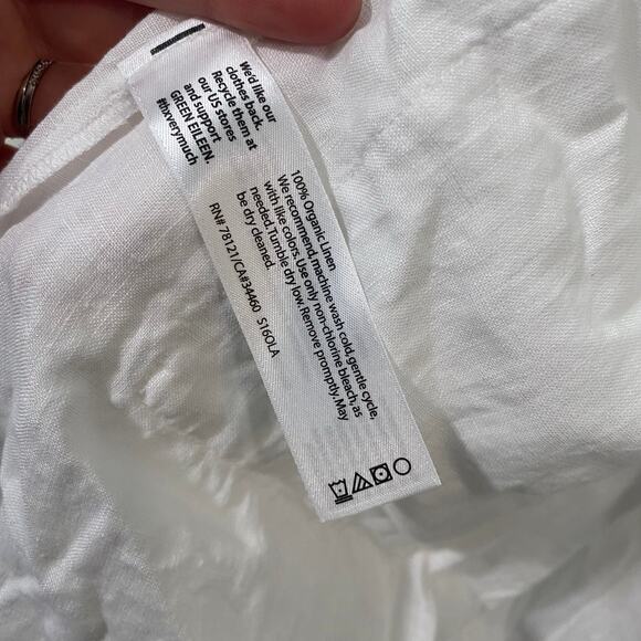 Eileen Fisher Women's Organic Linen Mandarin Collar Dress Jacket White Large - Picture 4 of 7